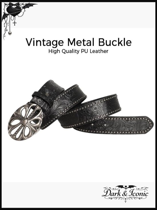 Y2k Studded Belt for Women Men Punk Gothic Grunge Alt Western Cowboy main image 6